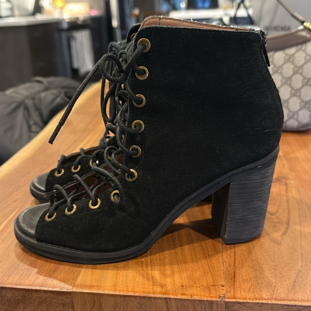 Jeffrey Campbell Black Lace-Up Heeled Boots - Picture 6 of 9